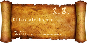 Klimstein Barna névjegykártya